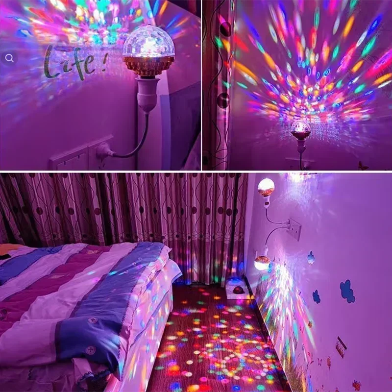 E27 Atmosphäre Dekor Bühnen licht Party Lichter bunte kleine magische Kugel rotierende LED Bühnen lampe Glühbirne für DJ Disco Umgebungs licht