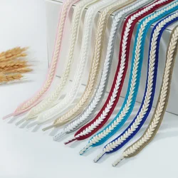 Wheat Shoelaces 1.5cm Widen Sneakers Flat Shoelace Brand Cotton Laces for Shoes 100/120/140/160CM Rope Shoelaces 1Pair