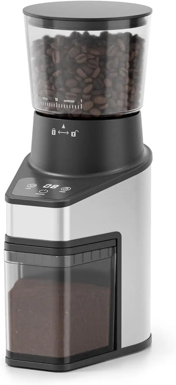 Conical Burr Coffee Grinder 60 Settings Anti Static Black