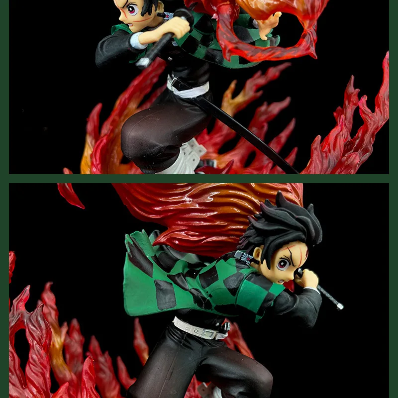 Demon Slayer Kimetsu No Yaiba Kamado Tanjirou Breath of the Sun flame figuras de acción modelo de PVC estatua juguetes muñeca regalo