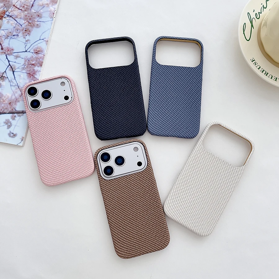 

Elastic Retro Cloth Anti-knock Mobile Phone Case for Apple iPhone 17 Air 16 15 14 Plus 13 12 11 Pro Max Shockproof Cover