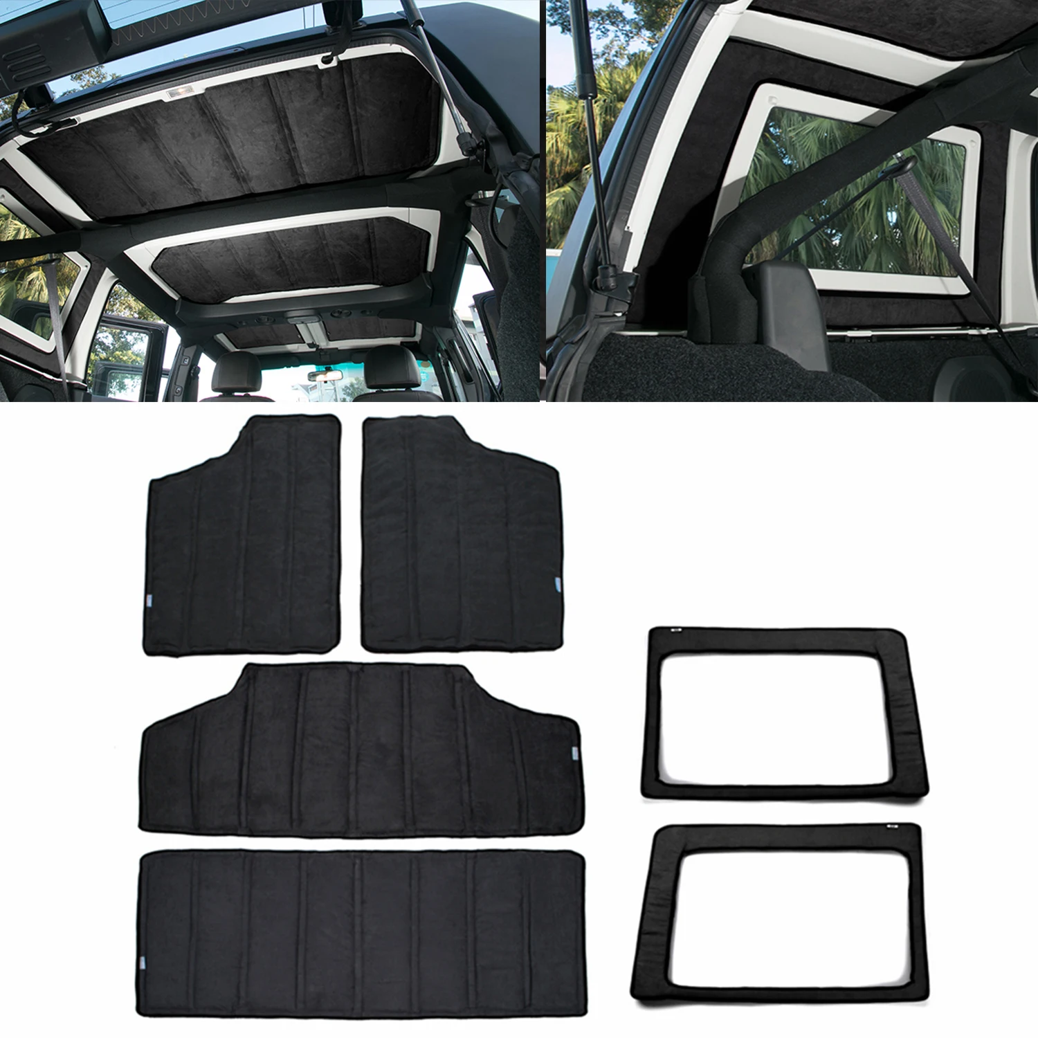 Podkładka termoizolacyjna do Jeep Wrangler JK 4-drzwiowy 2012-2017 Samochód Hardtop Tylna szyba Sufit Dach Zestawy bawełniane do izolacji cieplnej