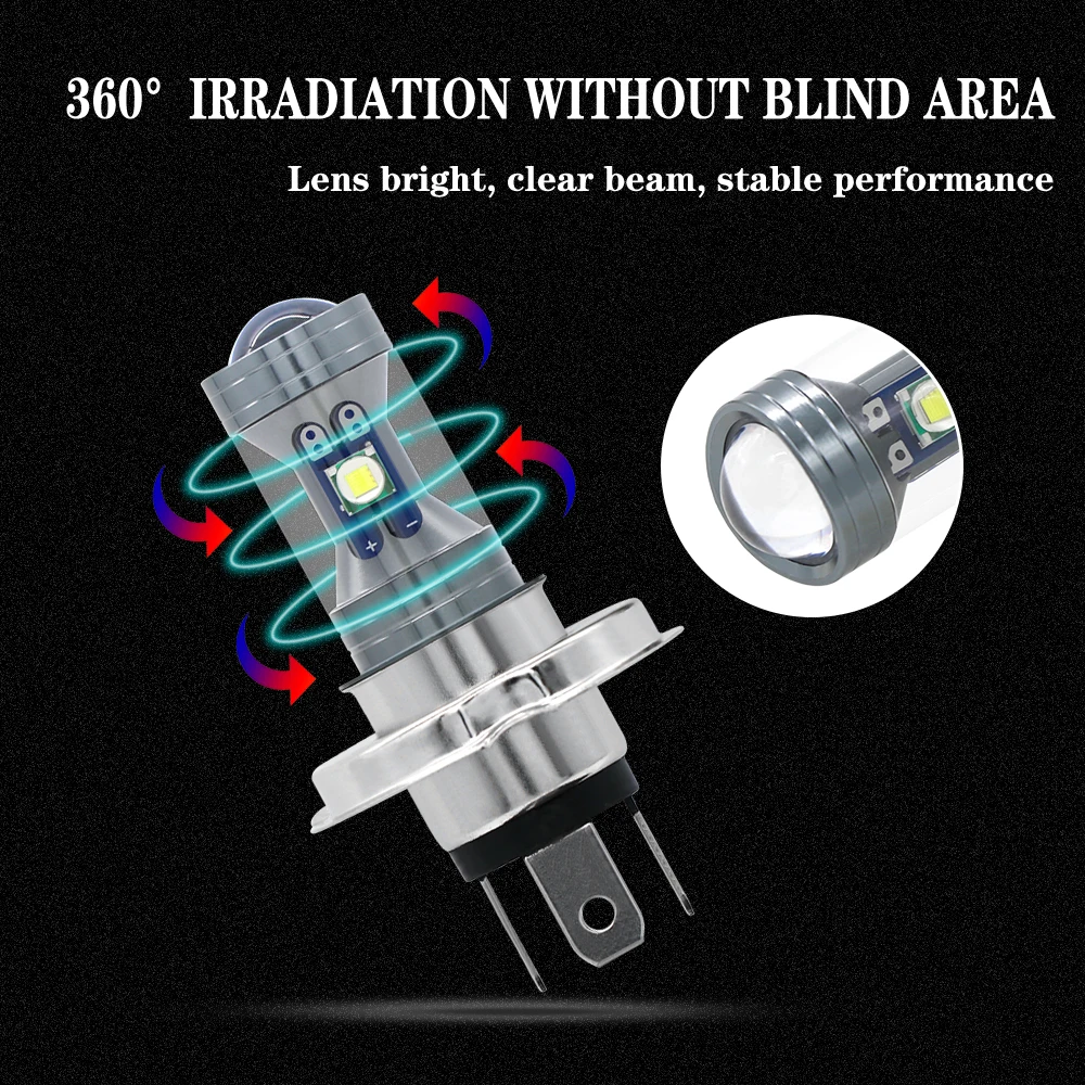 دراجة نارية LED الضباب الخفيف لمبة H4 P15D BA20D لمبة N3 السوبر مشرق الأبيض العلوي محرك مصباح العمل 360 ° تشعيع موتو يونيفرسال #6