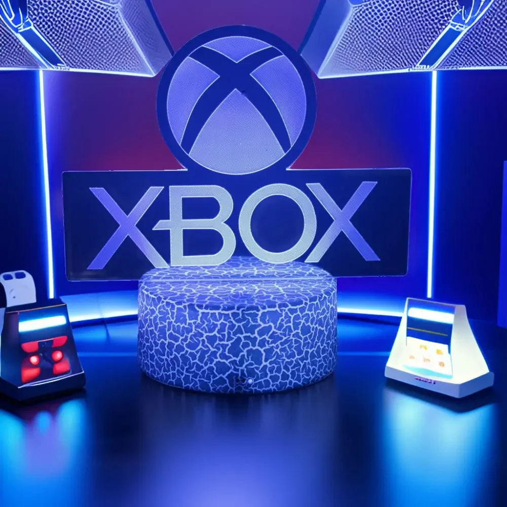 مصباح الألعاب ثلاثية الأبعاد ضوء الليل ل XBOX غرفة الألعاب مكتب الإعداد الإضاءة ألعاب الديكور على مصابيح LED الجدول أيقونة شعار هدايا الاطفال #2