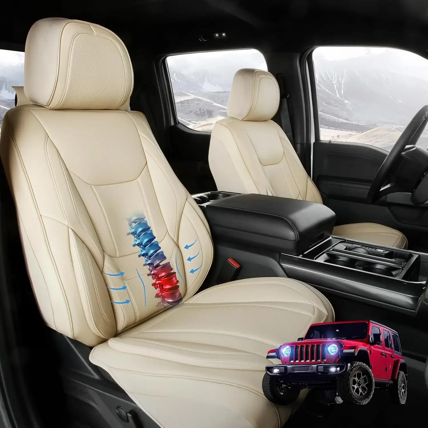 Custom SUV Car Seat Covers for 2020-2025 Subaru Outback | Premium Waterproof Faux Leather Non-Slip Memory Foam Airbag