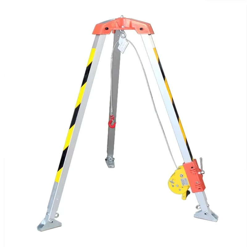 High-strength portable rescue tripod aluminum alloy triangular bracket structure