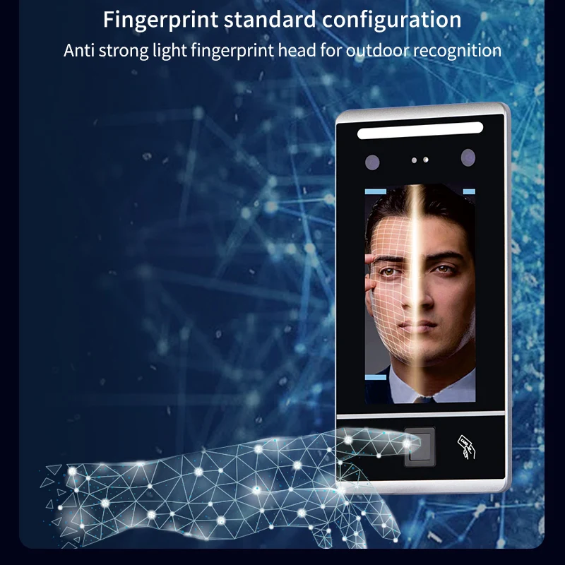 YYHC 7 inch office waterproof biometric rfid attendance fingerprint face recognition access control products