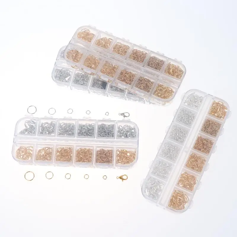 930 Stück/Box Schmuckzubehör-Set mit offenen Ringen, Karabinerverschlüssen, Haken, Zangen und Pinzetten für DIY-Armband-, Halsketten- und Schmuckherstellung – Detail 6