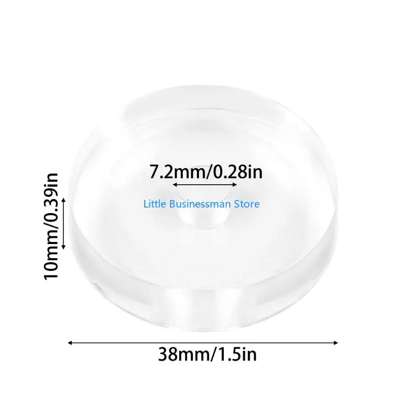 Großloch-Schallplattenadapter für 7-Zoll-Schallplatten mit 45 U/min, transparenter Acryleinsatz mit erhöhtem Rand, Mittelöffnung – Detail 6