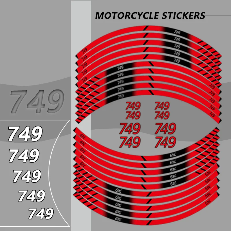 

For Ducati 749 798 Motorcycle Front Rear Wheel Sticker Inner Rim Tyre Reflective Waterproof Decorative Stickers Decals