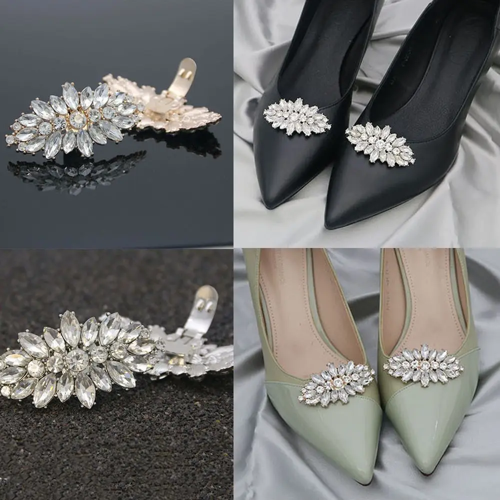 1PC Accessories Wedding High Heel Shoe Decorations Clip Shiny Clips Charm Buckle Square Clamp