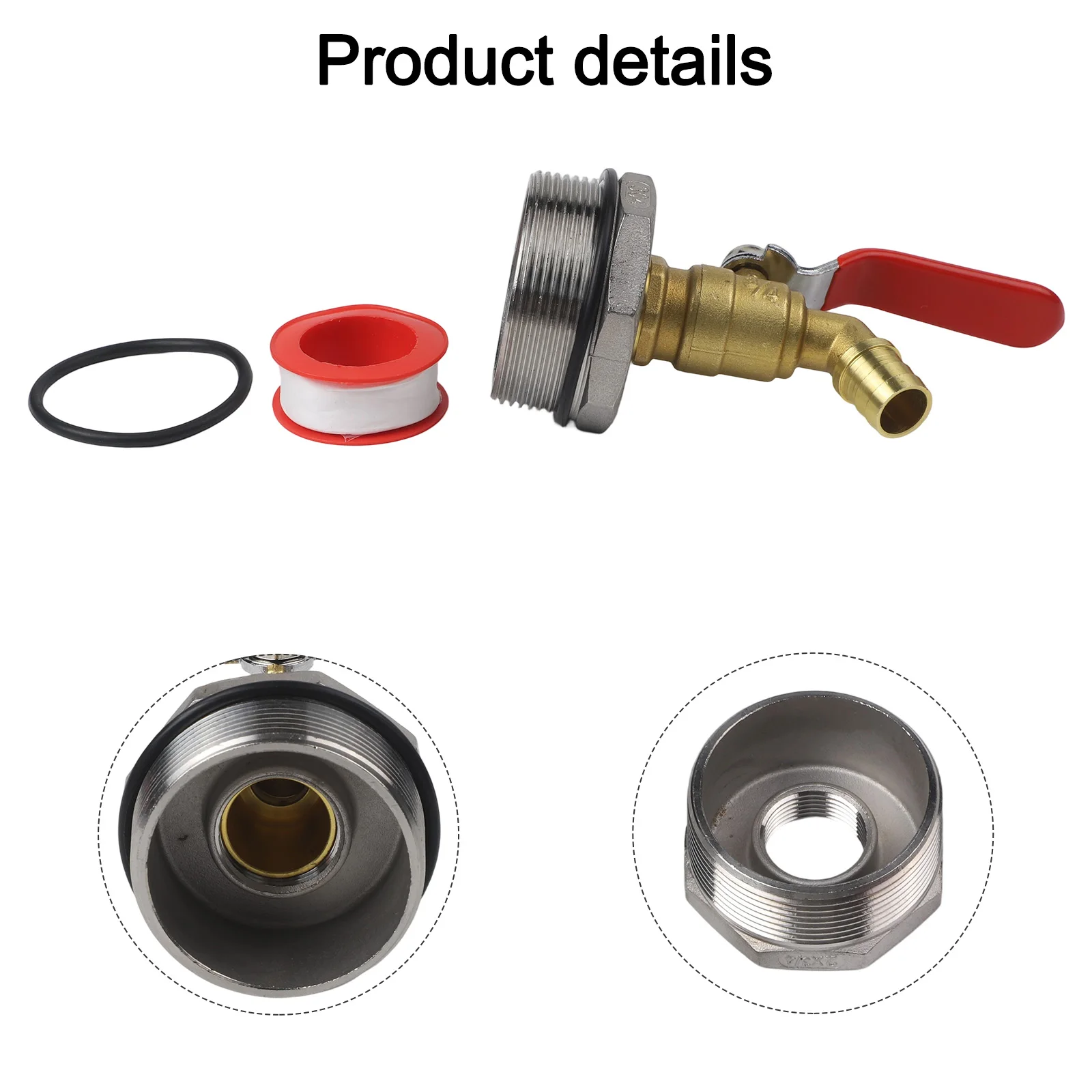 3/4 Inch Brass Drum Spigot With Gasket Leak Ball Valve Faucet For 55 Gallon Plastic Steel Water Storage Rain Collection