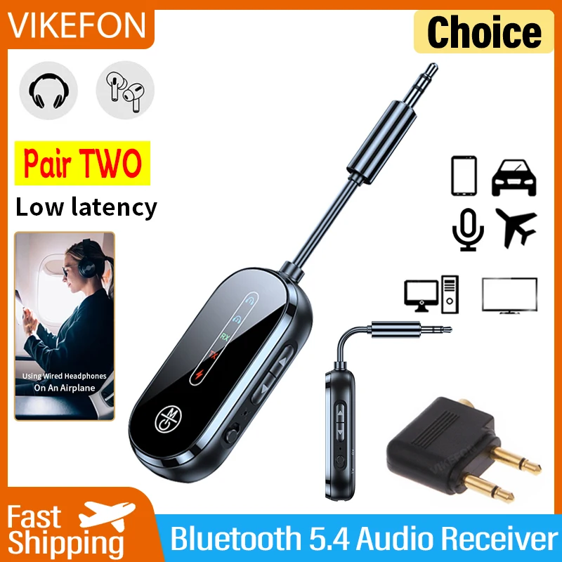 par-dois-bluetooth-54-transmissor-de-audio-receptor-baixa-latencia-35mm-aux-aviao-alta-fidelidade-adaptador-sem-fio-para-tv-carro-pc-fones-de-ouvido