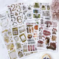 JP Vintgae historia miłosna Motto okno Transfer naklejka na tworzenie kartek DIY Scrapbooking Plan dekoracyjna naklejka arkusz