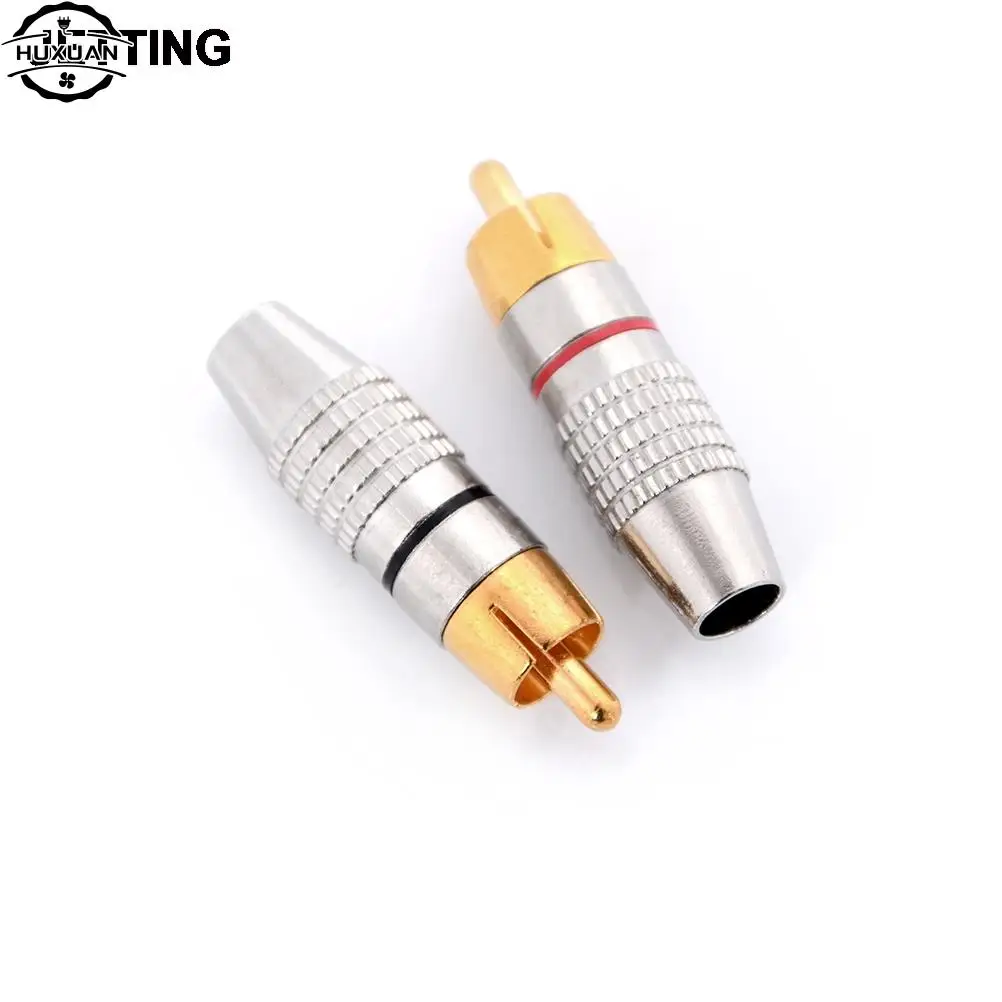 2 Stks/set Gold Rca Plug Solder Audio Video Adapter Connector Male Naar Male Converter Groothandel
