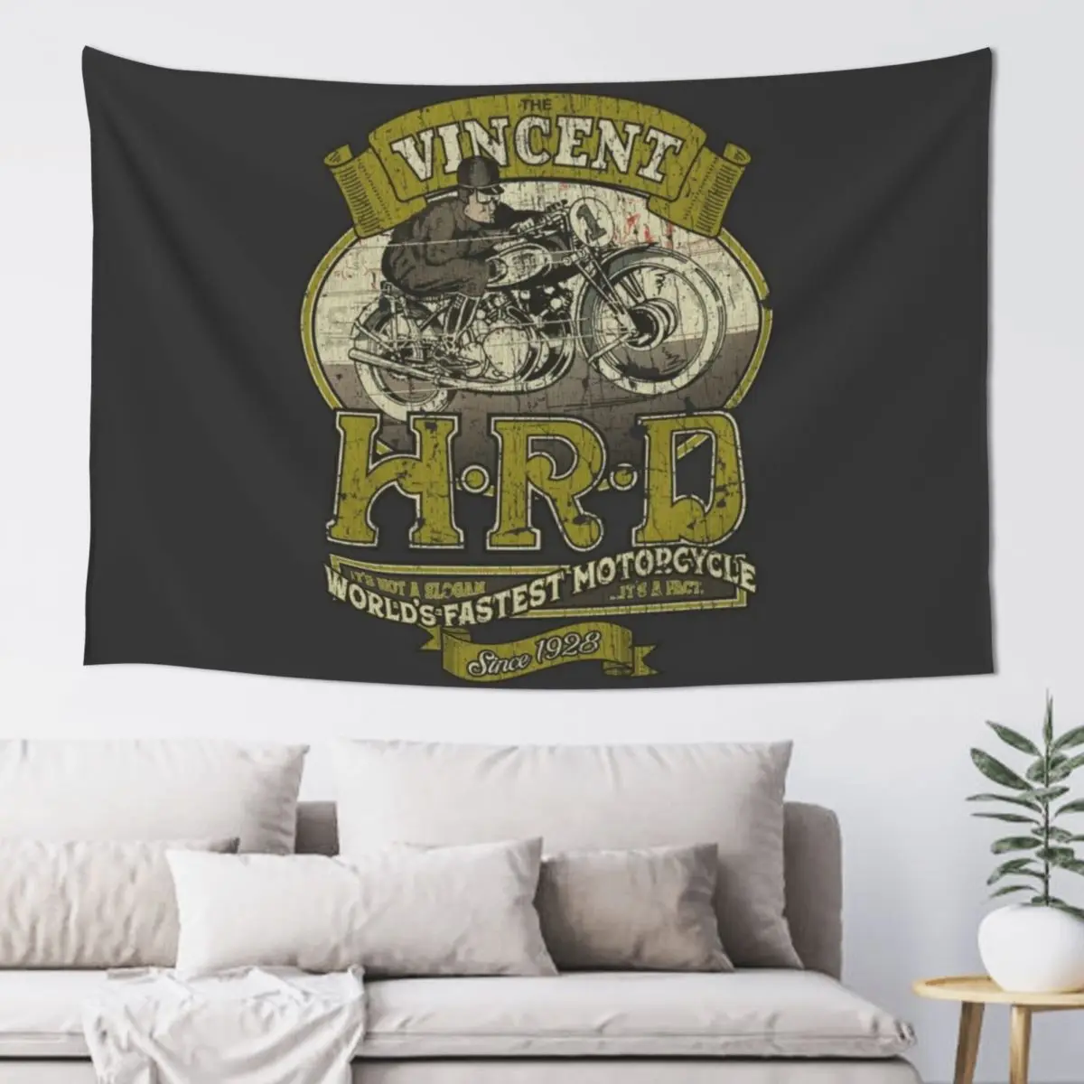 

Vincent HRD Motorcycles 1928 Tapestry Outdoor Decoration Room Decor Korean Style Home Decor Accessories Tapestry