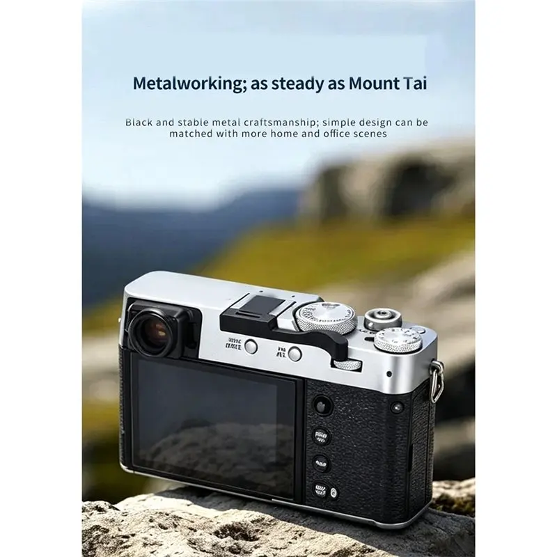 DTB7 Thumb Rest Thumb Up Thumb Grip with Hot Shoe Cover for Fujifilm X-100VI X100V X100F Camera Accessory, Aluminum Alloy