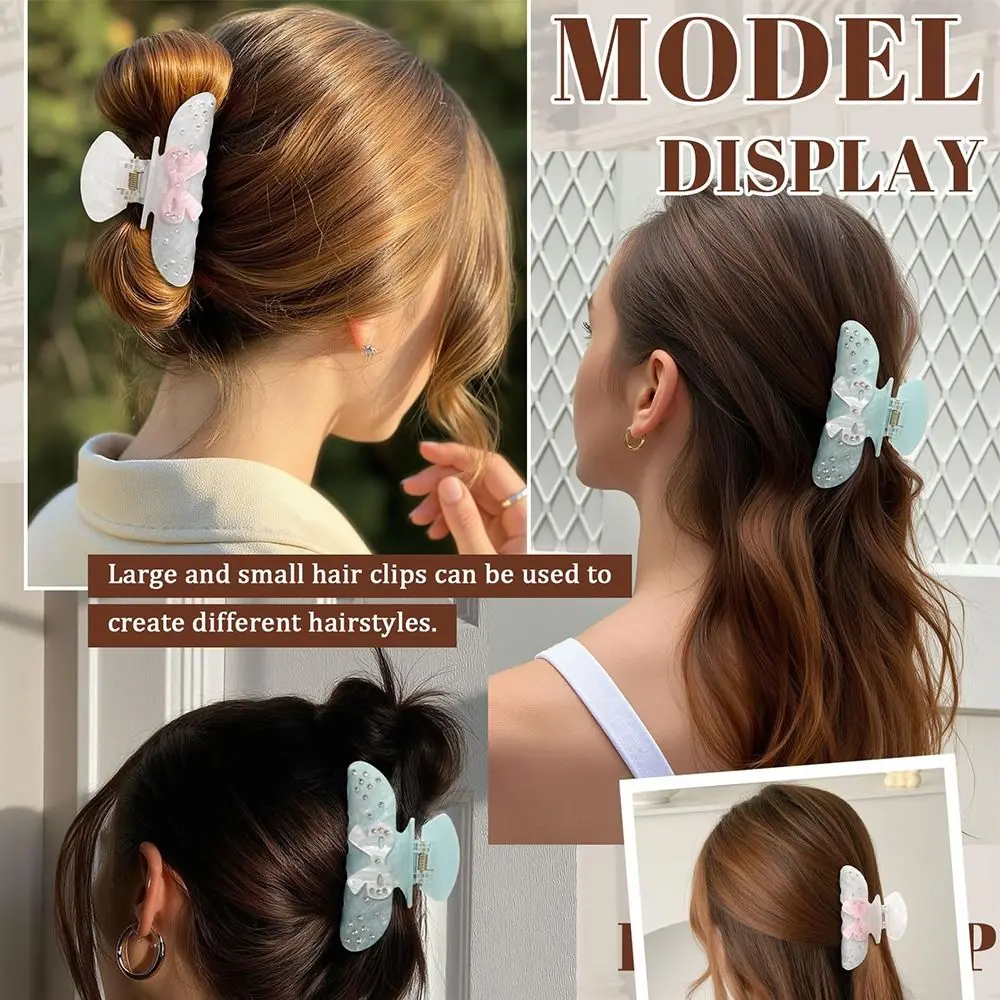 

New Acrylic Hair Claw Clips Bow Medium Strong Hold Claw Clips Non-slip Cute Hair Clips for Thick Thin Hair