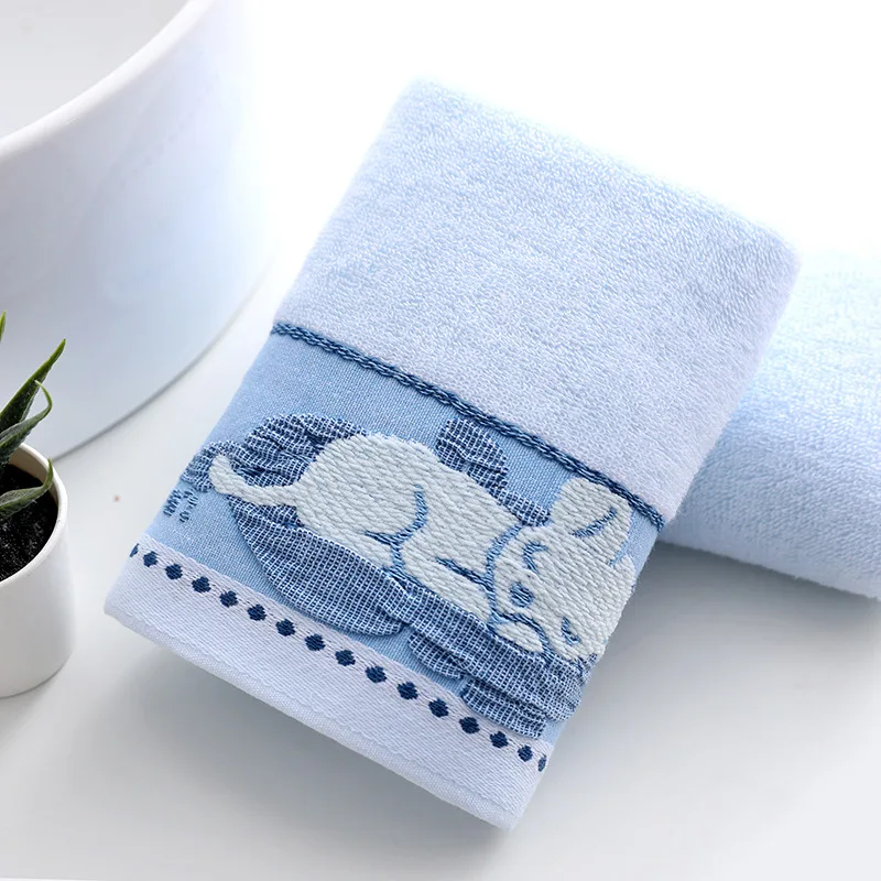 Pack of 1/4/6 Cat Design Cotton Hand Towel Quality Handkerchief Cleaning Towels Out To Children's Health Portable Gift Towels