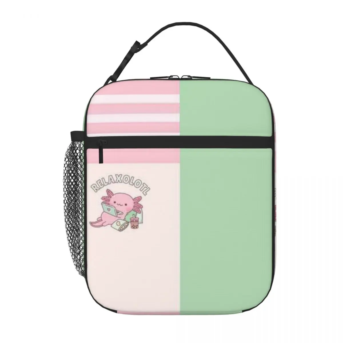 Bestselling Cute Relax A Lot Axolotl Funny Pun School Style Thermal Lunch Bag Office Picnic Break Lunch Tote