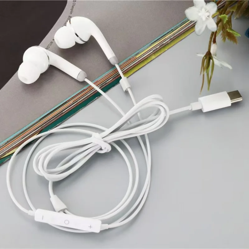 Pop Type C Headset Stereo Music Earbud Wired Headphones With Mic For Samsung Galaxy S23 S22 S21 Ultra S20 Note 10 For Huawei Ph