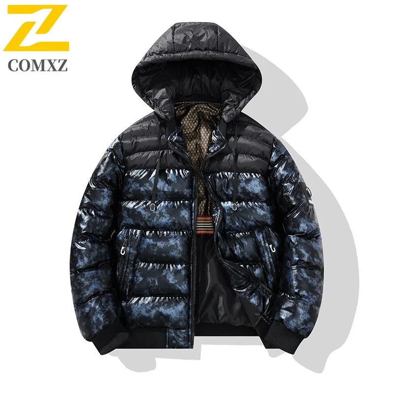 

COMXZ Men Padding Coat Hong Kong Style Trendy Loose Plus Size Travel Snowy Padded Jacket 2025 Camping Thick Warm Bread Jackets