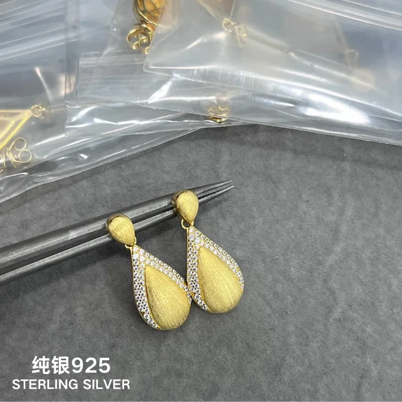 2025 New Fashion Classic Brand Hot Selling Women's Retro S925 Luxury Brushing Craft Water Drop Personalized Earring Design Party