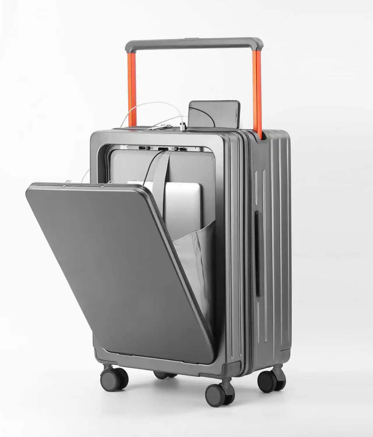 กระเป๋าเดินทางอเนกประสงค์แบบเปิดด้านหน้า มีหูหิ้วกว้าง ขนาด 24 นิ้ว ความจุขนาดใหญ่ พร้อมล้อเลื่อน  กระเป๋าเดินทางขึ้นเครื่องขนาด 20 นิ้ว