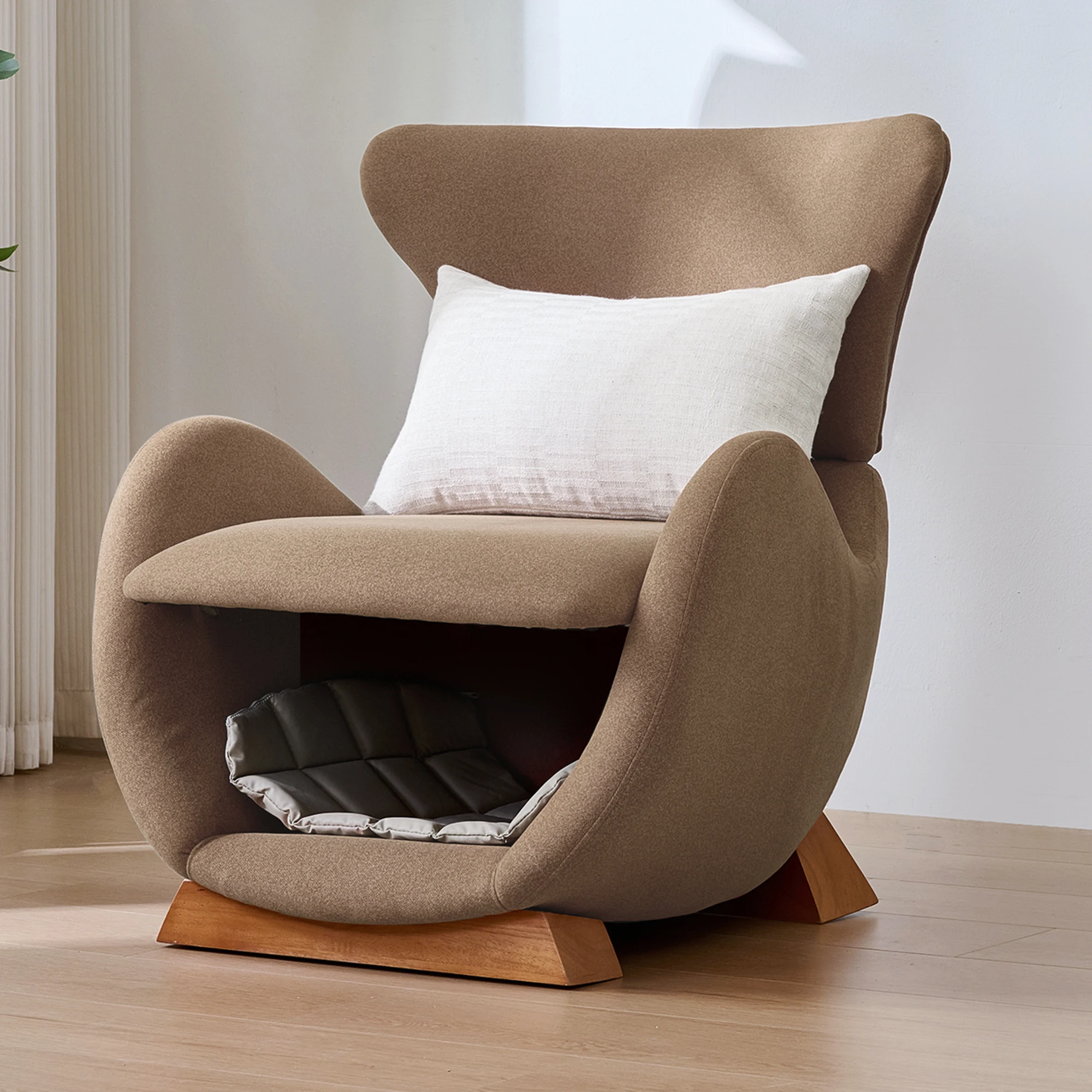 Fauteuil lounge inspiré du requin baleine, avec cachette pour animaux, tissu anti-griffures, canapé individuel ergonomique pour salon, fauteuil d'appoint adapté aux chats et petits chiens