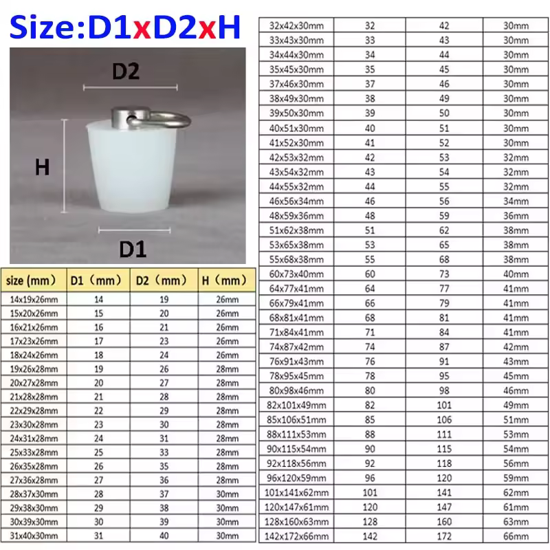 Conical Silicone Plugs With D Ring Waterproof Sealing Cover High Temp Hole Stopper For Bottle/Fish Tank/Barrel - Image 2