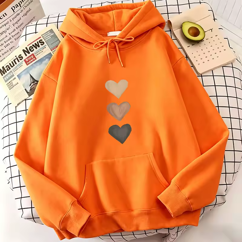 Love Heart Print Hoodies