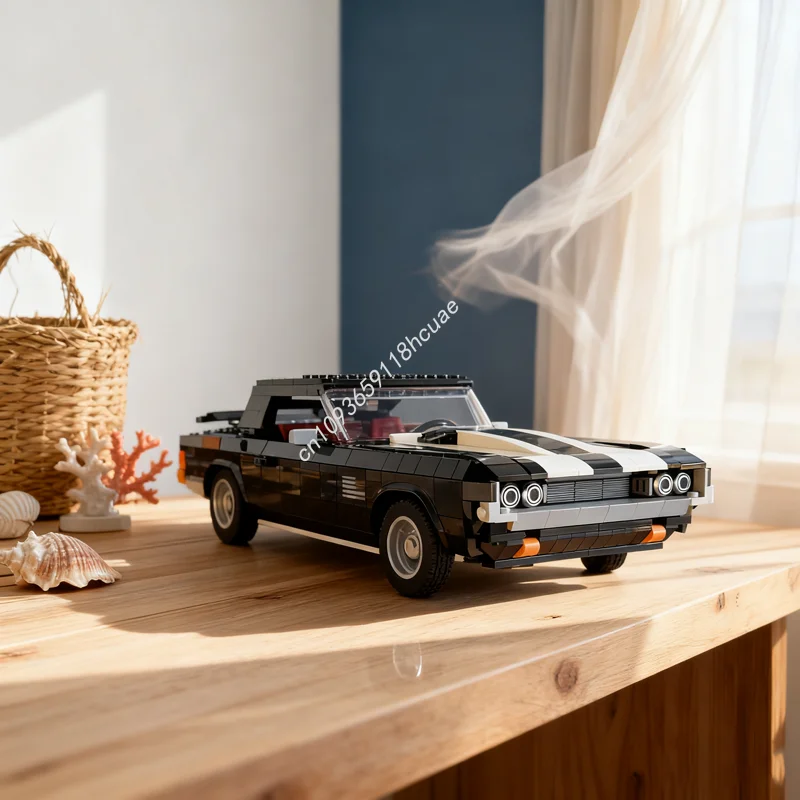 1300 قطعة MOC دودج تشالنجر R T الخالق نموذج اللبنات هدايا عيد الميلاد العمارة تجميع لتقوم بها بنفسك لعبة التعليم عيد ميلاد