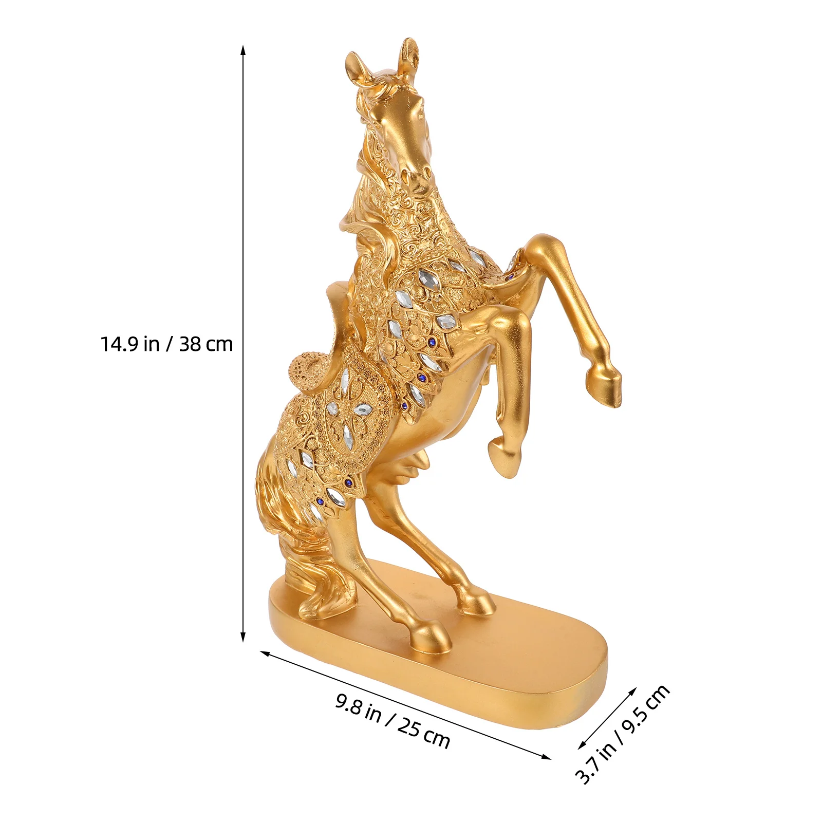 

Resin Horse Statue Feng Shui Decoration Standing Horse Modern Tabletop Decor For Home Office Desk Animal Ornament