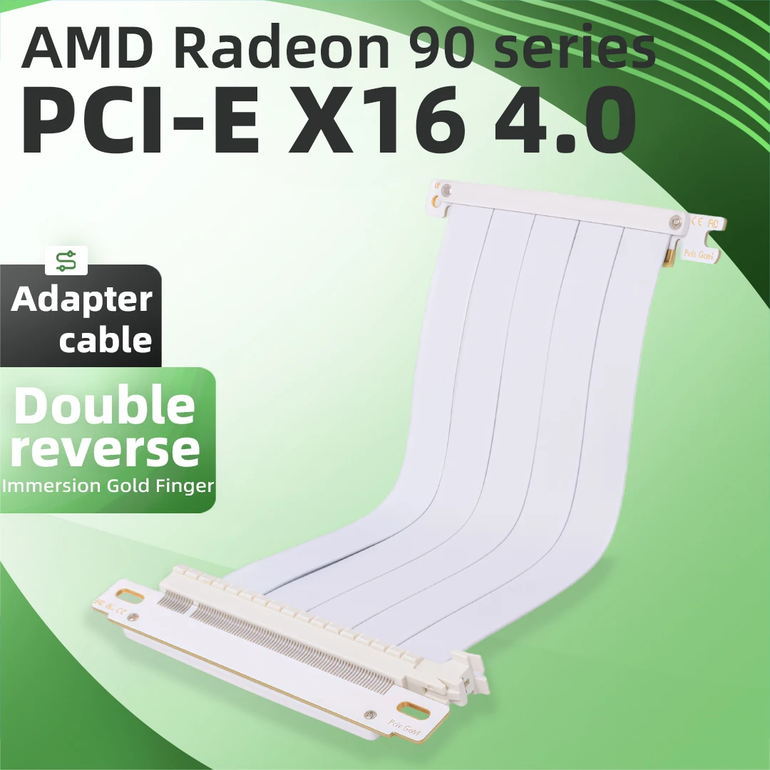 ADT-Link PCIE 4.0 16x Double Reverse Graphics Card Extension Cable 180 Degree egpu Riser Adapter for AI intelligent Server