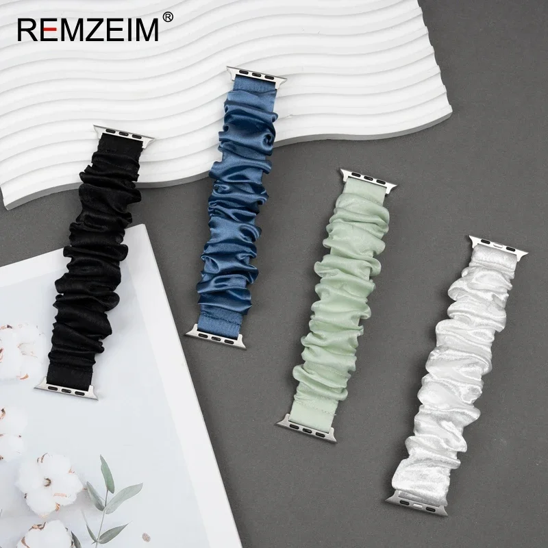 Scrunchie Armband für Apple Watch Ultra Band 49mm 45mm 41mm 44mm Frauen weiches elastisches Armband iwatch Serie 9 8 7 6 5 4 3 se