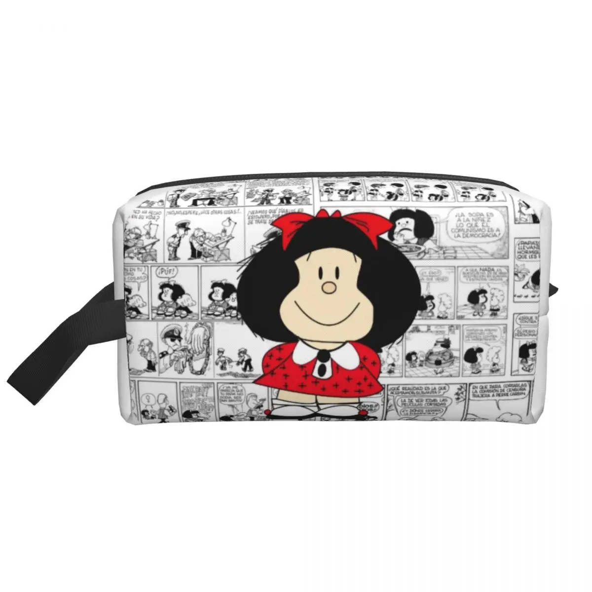 Custom Mafalda Cartoon Quino Comics Travel Cosmetic Bag Women Makeup Toiletry Organizer Ladies Beauty Storage Dopp Kit