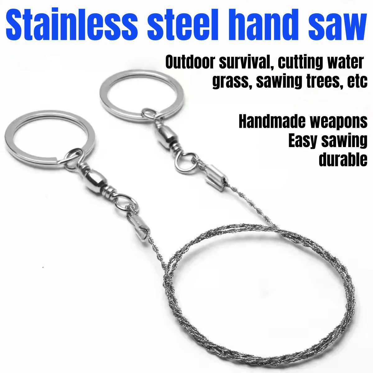 Outdoor Hand-Painted Rope Saw, Portable Stainless Steel Wire Saw, Manual Cutting Chain, Camping and Hiking Survival Tool