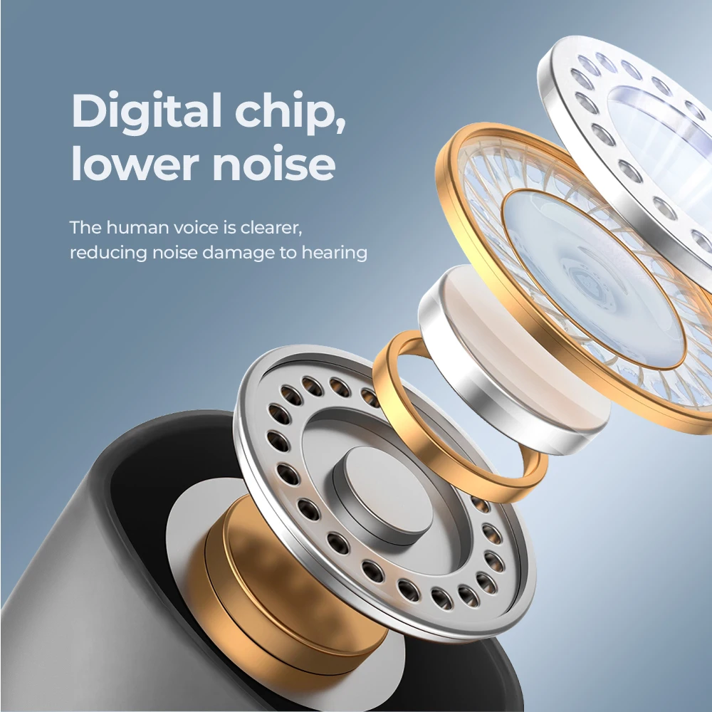Hearing Aid Rechargeable Hearing Device Sports Appearance  Digital Chips ITE Ear Hearing Aids for The Elderly Audifonos Sound