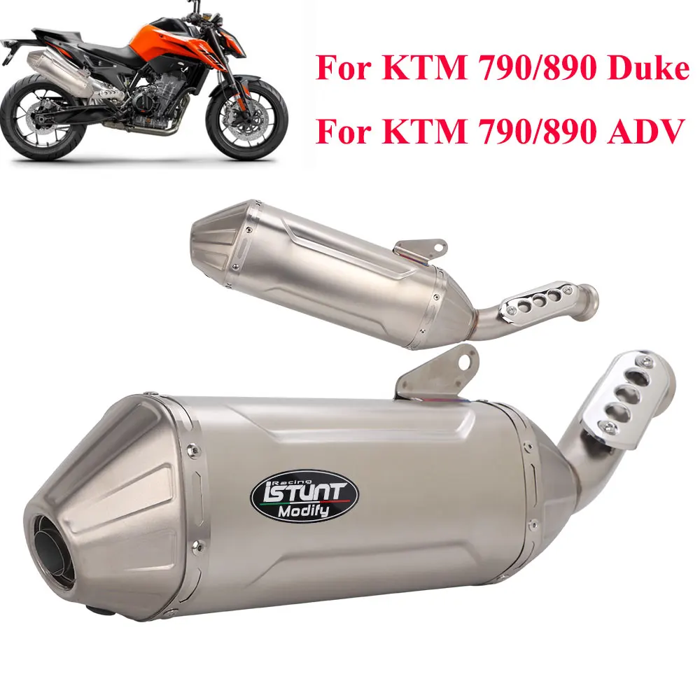 For KTM DUKE 790 890 DUKE 790ADV 890ADV Duke Motorcycle Exhaust Escape Muffler Slip On Middle Pipe Duke Exhaust