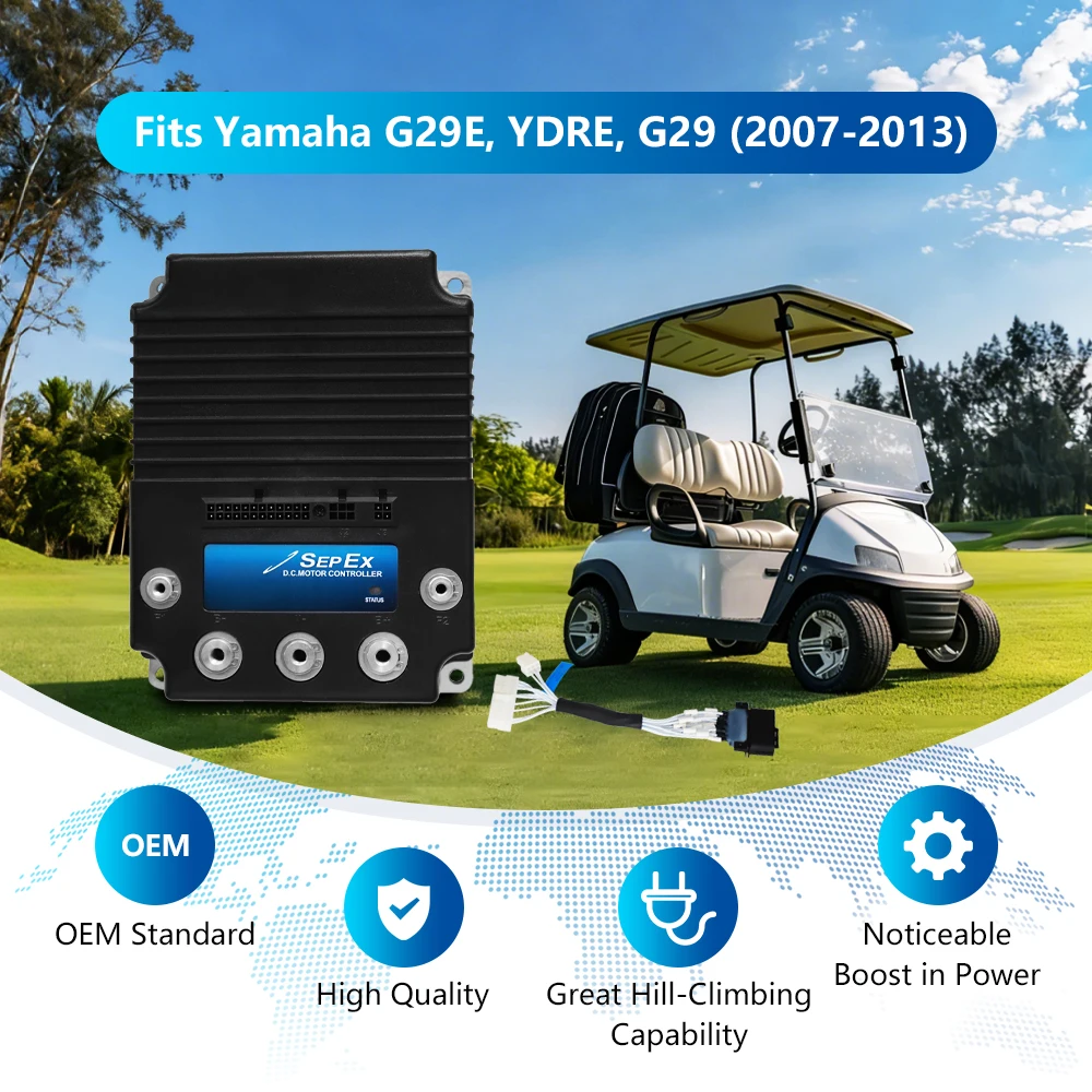 

Контроллер двигателя 48 В 500 А и адаптер жгута проводов для Curtis 1268 для гольф-кара Yamaha G19 G22 1996-2007 гг.