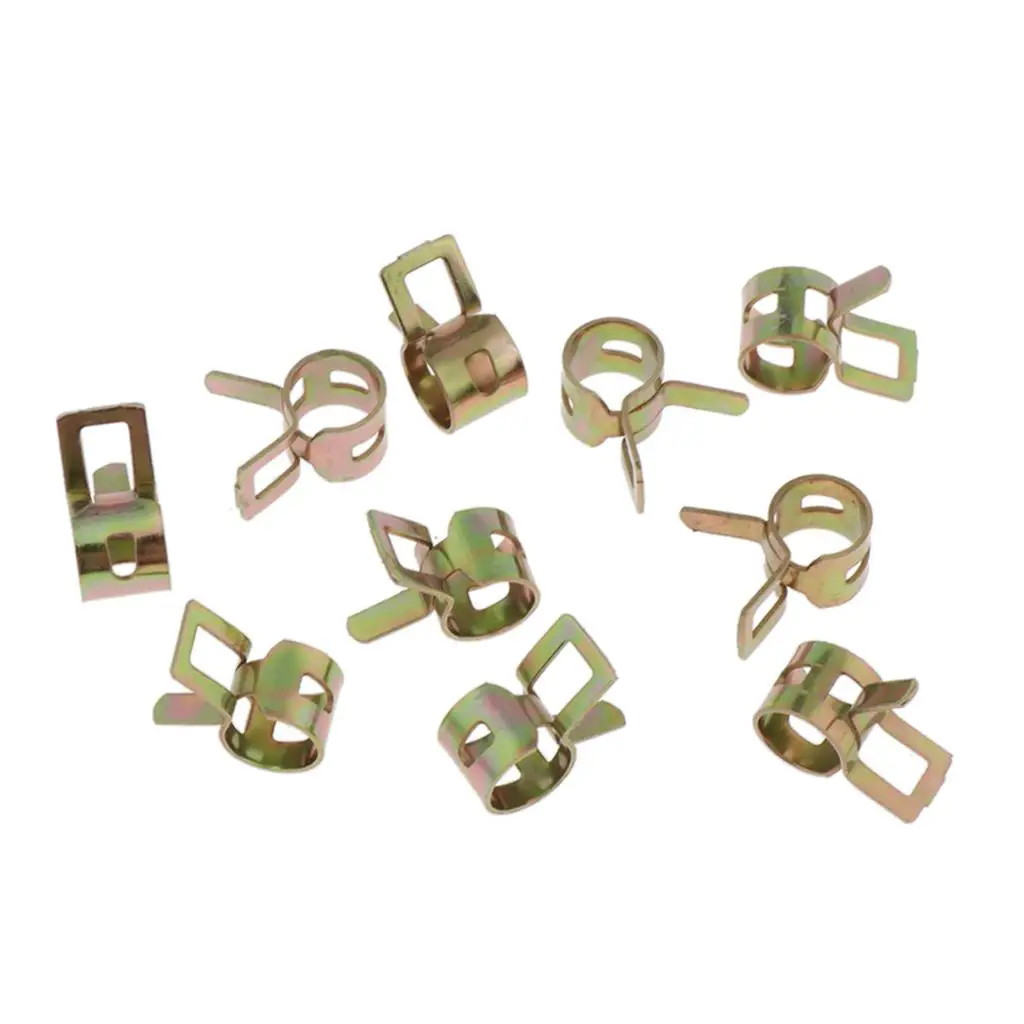 Aluminum 8mm Car Petrol Tube Clips Spring Hose Clamp Set for Fuel Line Hose Protection for Auto Suction and Filler Pipe