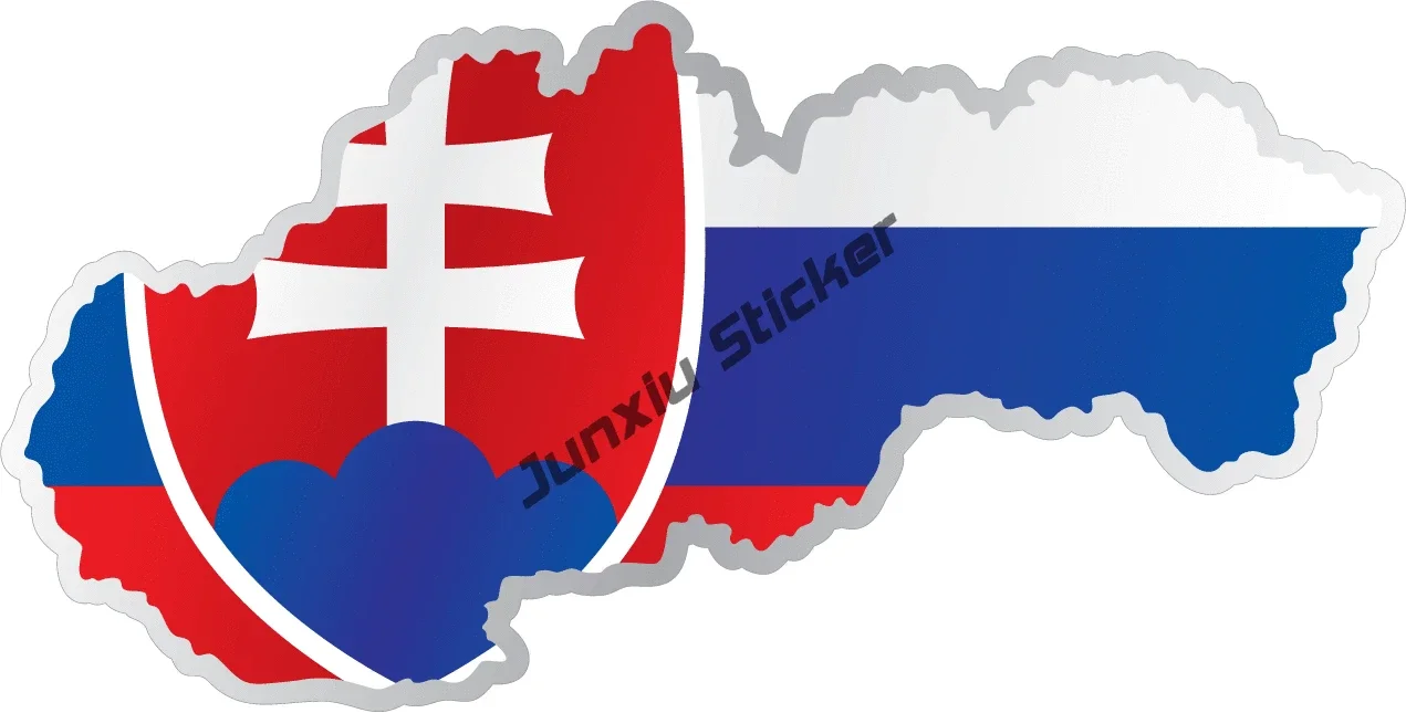 Slovakia Map Flag Shield Decal Car Sticker Slovenia Flag Sticker Creative Motorcycle Cover Scratches Waterproof Car Accessories