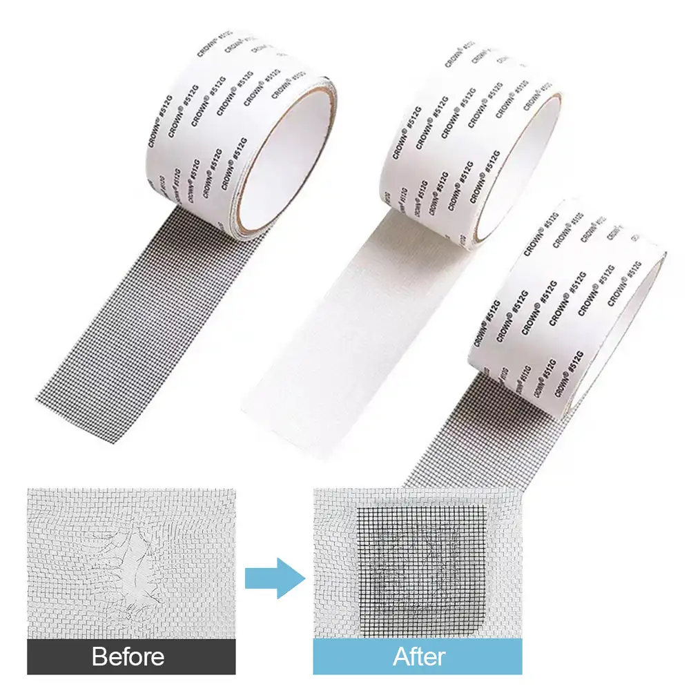 50mm*2M Width Window Mosquito Net Repair Tape Self-Adhesive Window Screen Repair Patch Anti-Insect Fly Mesh Broken Holes Tape