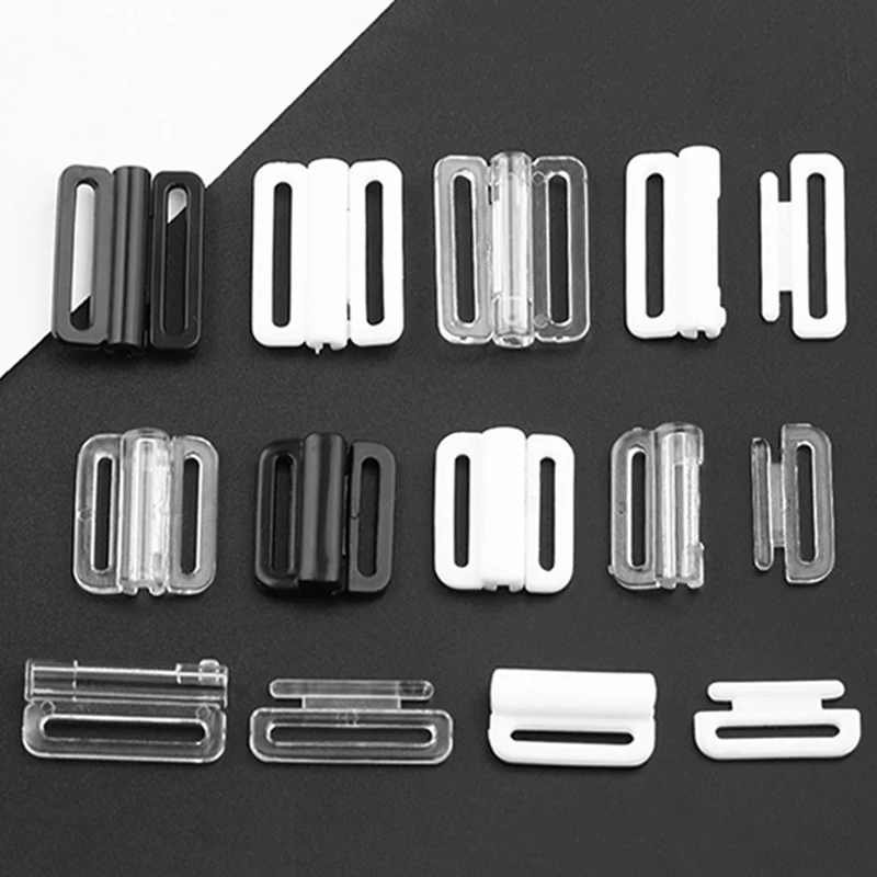

8/10/12/15/20/25mm Bra Strap Extender Plastic Buckles 20/50/100Sets Breastfeeding Underwear Front Hasp Buckle belt Fixed button