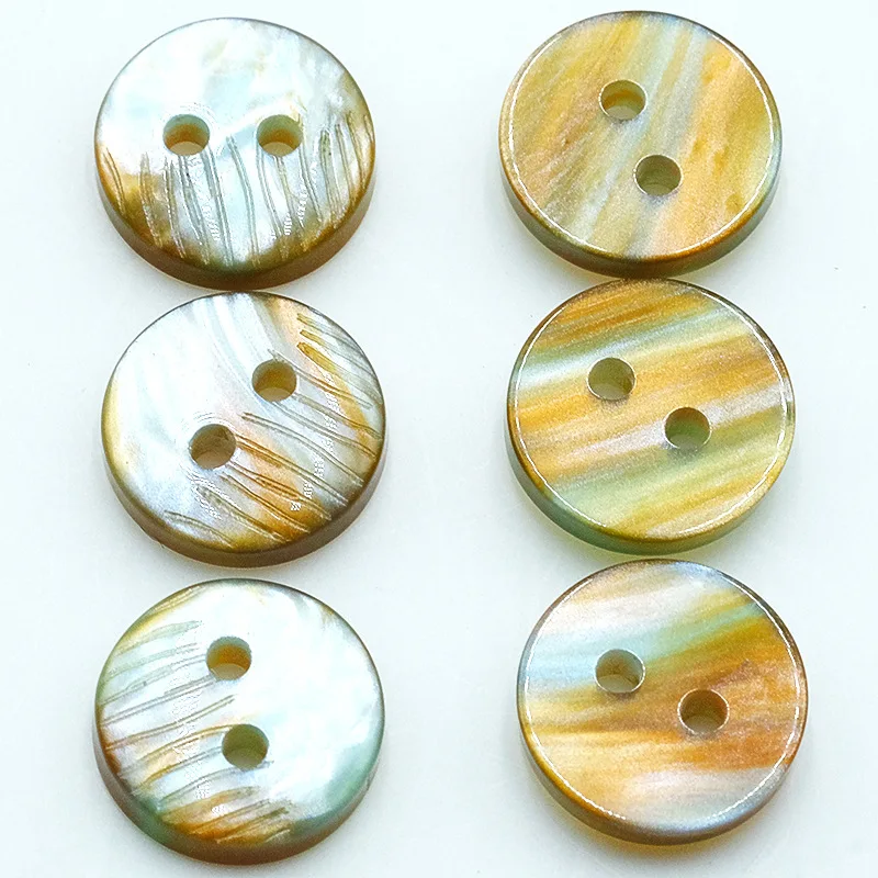 round 2-Hole High-Grade Resin Flat Colorful Imitation Shell Buttons for Shirts Cardigans Knitwear - in Stock