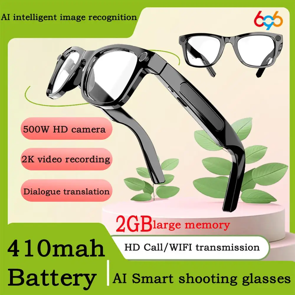 

Newest Smart Glasses 500W Pixels 2K Video Recording HD Call Smart Image Recognition Dialogue Translation Blue Tooth Sunglasses