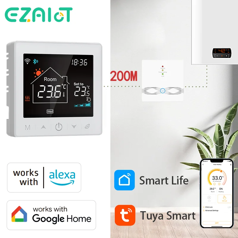 

Tuya Wifi Wireless Thermostat Water Gas Boiler RF433 Floor Heating Remote Temperature Controller Smart Life Google Home Alexa