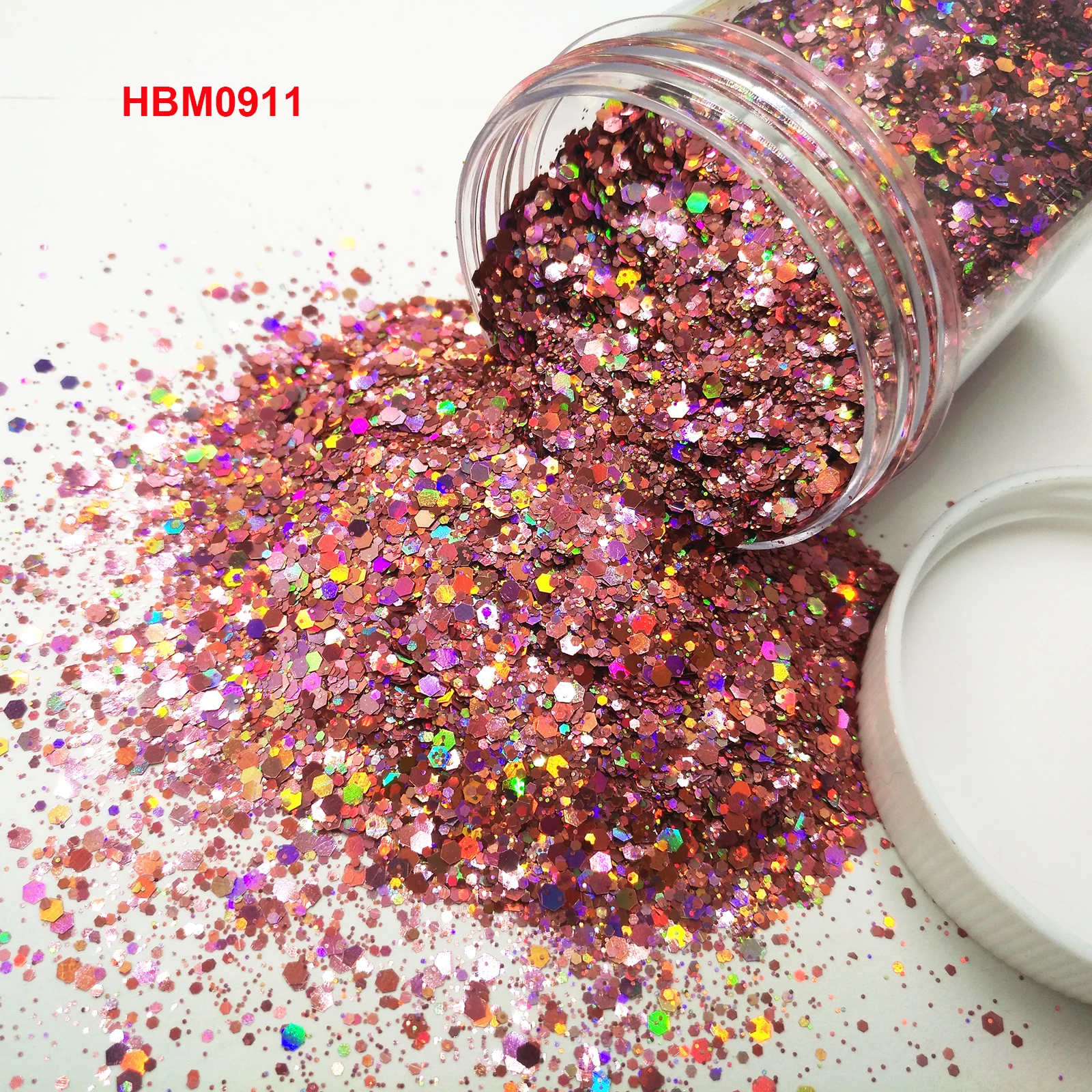 24Color 10ML Holographic Colors Nail Glitter Mix Hexagon Chunky Glitter Paillette Shape for Nail Art Body Makeup Craft Facepaint