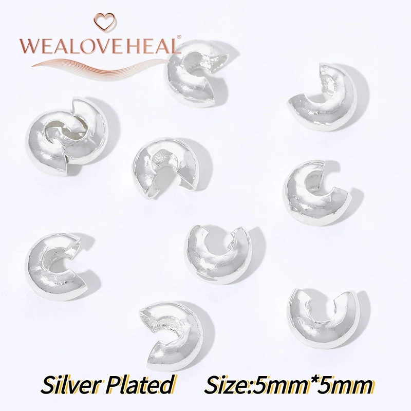50/100 Stück 18K vergoldete Messing-C-Form-Klemmverschlüsse 3/4/5mm Halbmond-Klemmperlen Stopper DIY Schmuckherstellung Zubehör – Detail 40