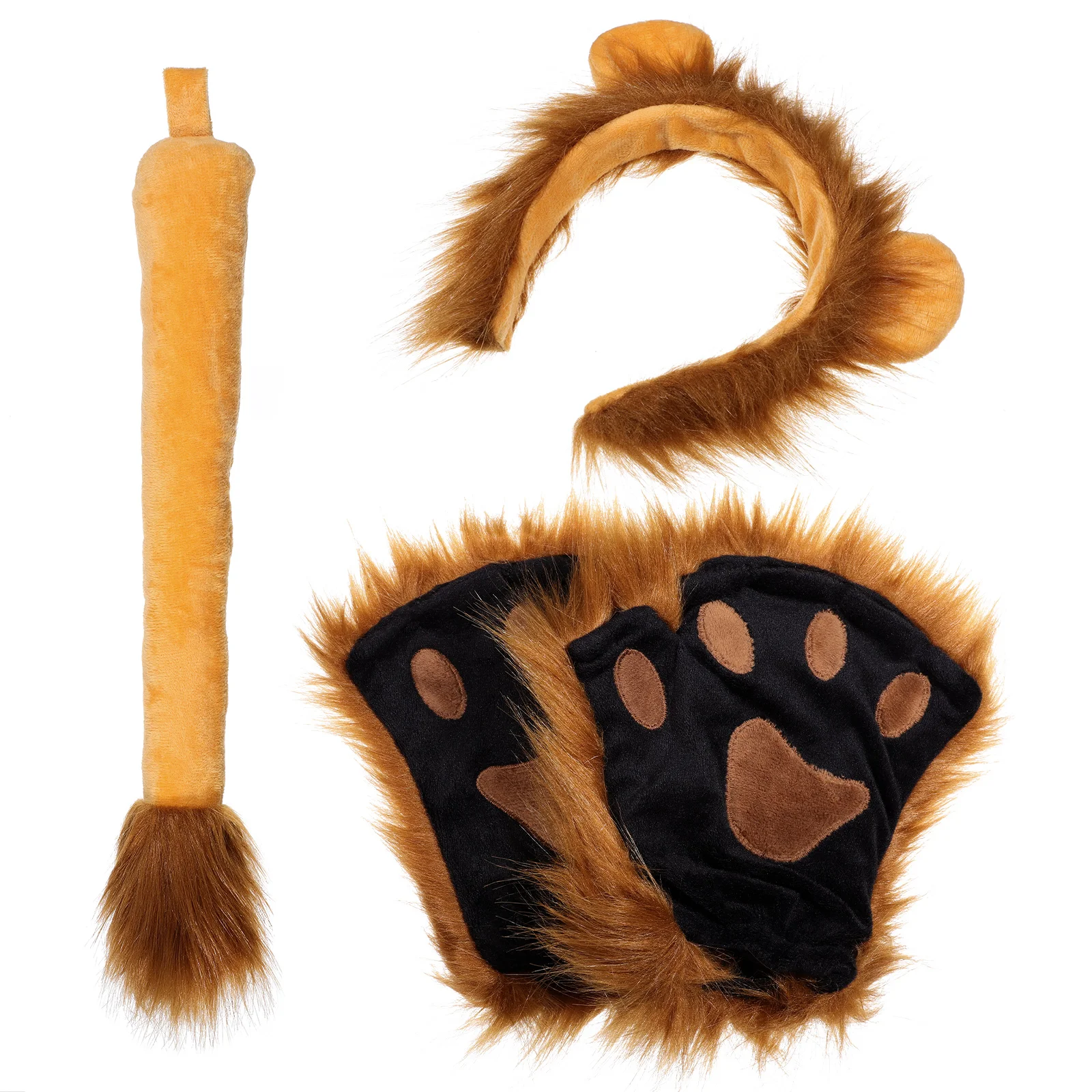 Cosplay Costume Accessories Animal Ear Headband Inflatable Lion Halloween Accessory Prop Tail Set